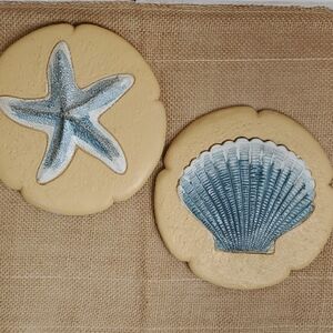 Seashell Beach Decor Starfish Sea Star & Scallop Shell Coastal Decor
